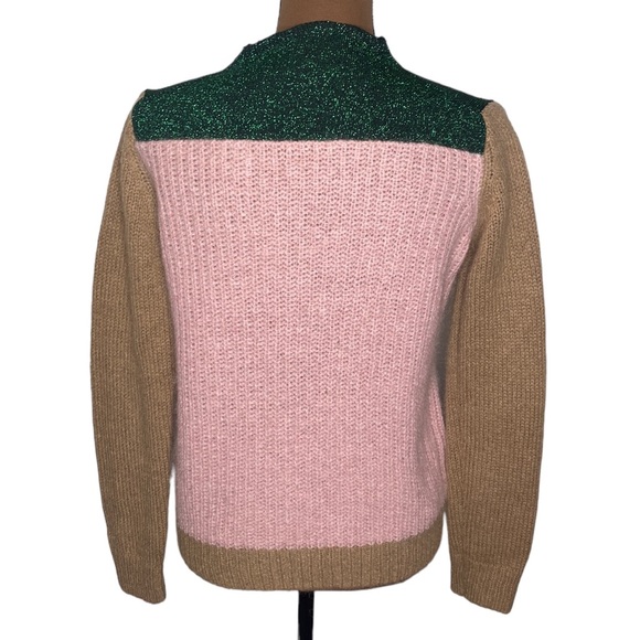 Scotch & Soda OK Bye Selina mohair blend colorblock high neck fuzzy sweater XS - Picture 3 of 16